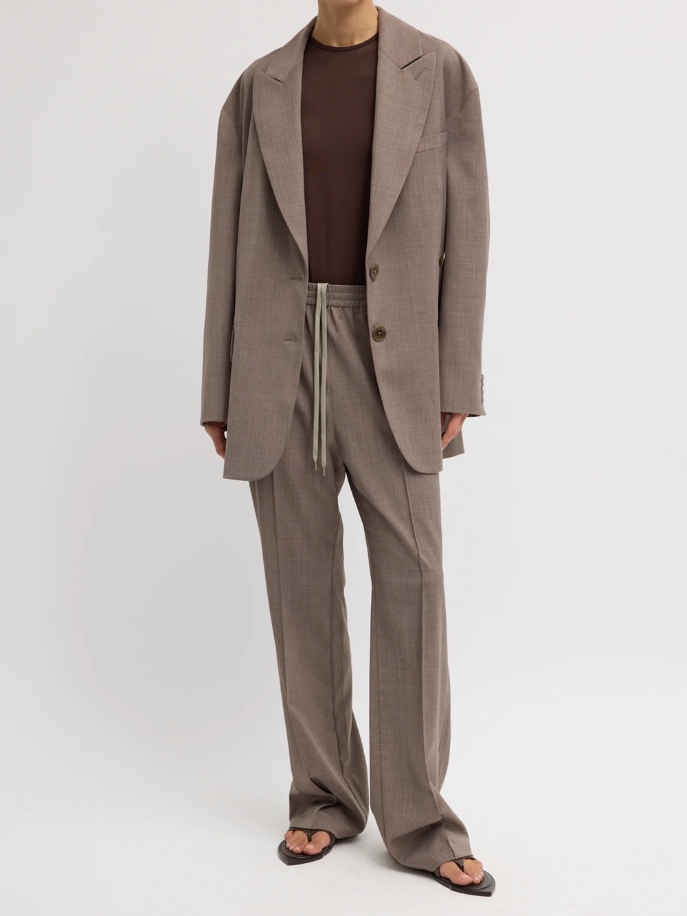 Tibi Tropical Wool Liam Cedar Melange S